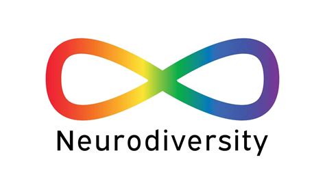 neurodiversitet symbol ikon - vektor regnbåge lutning oändlighet tecken. text neurodiversitet ...