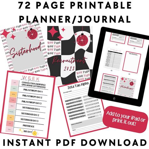 BAMA RUSH 2023 Sorority Recruitment Planner/journal Sorority - Etsy