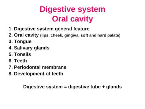 (PPT) Digestive system Oral cavity 1. Digestive system general feature 2. Oral cavity (lips ...