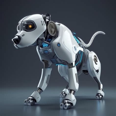 Premium AI Image | a close up of a robot dog with a glowing eye ...