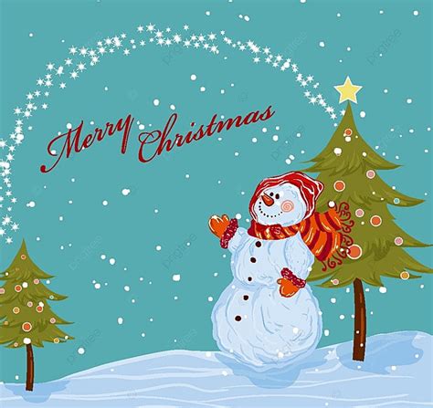 Vector Christmas Background With Snowman Template Download on Pngtree