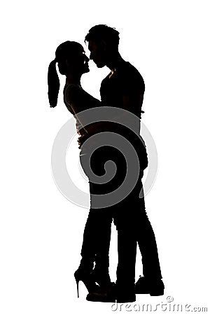 Silhouette Of Asian Couple Hug Stock Photo - Image: 43073627