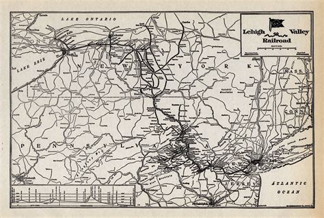 1924 Antique LEHIGH VALLEY Railroad Map Vintage Railway Map | Etsy | Map wall art, Map wall ...