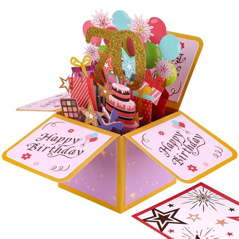 Buy Happy Birthday Pop Up Card, Creative 3D Birthday Card with Classic Envelope & Writing Note ...