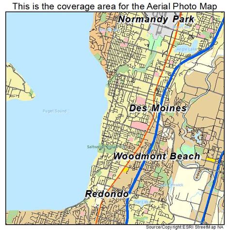 Aerial Photography Map of Des Moines, WA Washington