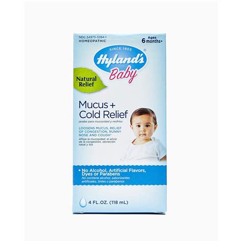 Hylands Baby Mucus Cold Relief of Congestion Runny Nose & Cough 4 Ounce ...