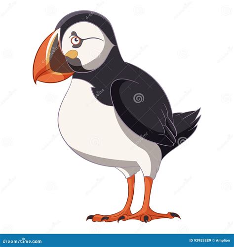 Cartoon smiling Puffin stock vector. Illustration of nature - 93953889