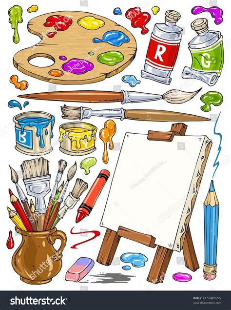 Cartoon Painting Tools - Clip-Art Color #Ad , #ad, #Tools#Painting# ...