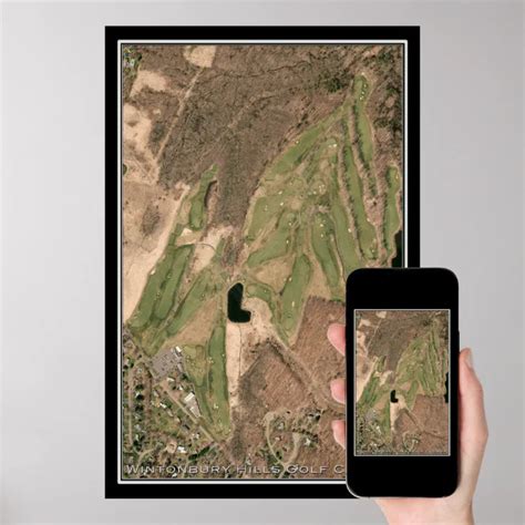 Wintonbury Hills Golf Course CT Satellite Map Poster | Zazzle