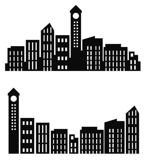 City Silhouette, Urban Skyline Clipart, Urban Skyline, Sunset Clipart ...