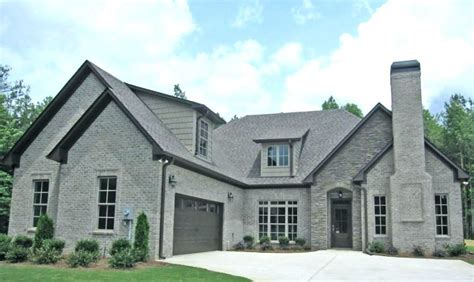 Gray Brick House Castle Rock Light Mortar Blend Ledge Stone With Blue ...