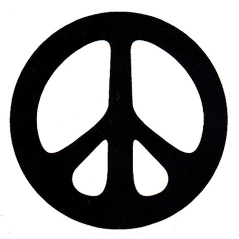 Peace Sign - Black Over White - Small Bumper Sticker / Decal or Magnet ...