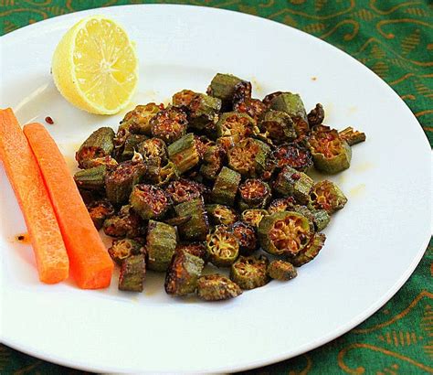 Crisp Okra with Indian Pickle spices. Achari Bhindi. Vegan recipe - Vegan Richa