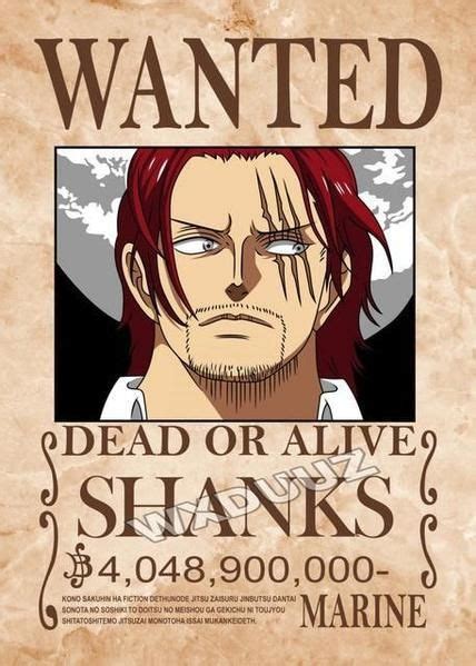 One Piece Wanted Poster Shanks Bounty in 2022 | Anime, Kids room poster, Japanese anime