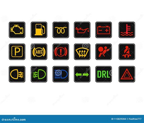 Car Cluster Icons Super Quality Graphic Style Educational Poster Stock ...