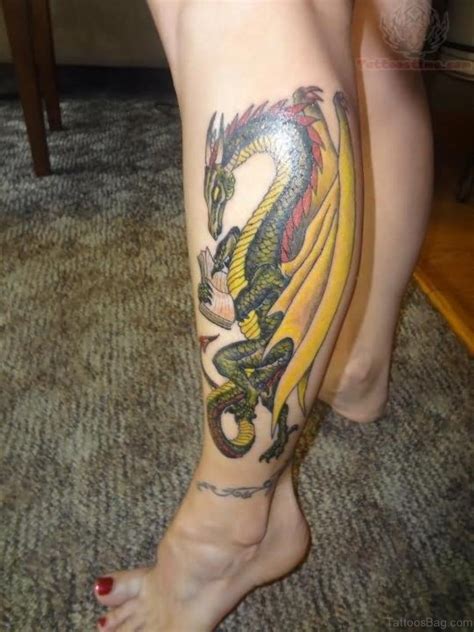 50 Nice Looking Dragon Tattoos For Leg - Tattoo Designs – TattoosBag.com