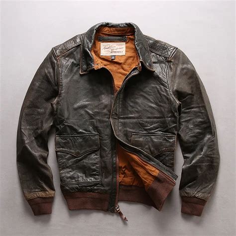 Avirex fly American air force A2 flight jacket vintage genuine leathe ...