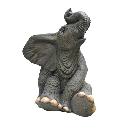 Design Toscano 40.5 in. H Sitting Baby Elephant Garden Statue NE80158 ...