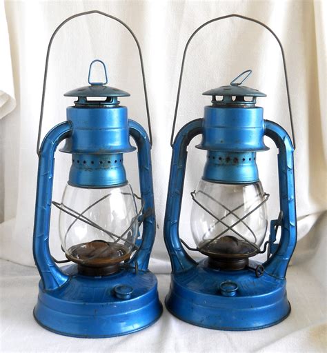 Vintage Kerosene Lantern Electric Blue | Etsy