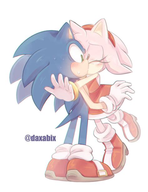 Amy Rose kissing Sonic. (By @daxabix) : r/SonicTheHedgehog