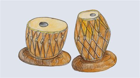 How to Draw a Tabla Step By Step Drawing And Coloring Tabla With Color Pencil Art And Drawing Tu ...