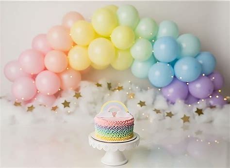 Rainbow Balloons Rainbow Balloon Garland Rainbow Cake Smash - Etsy | Rainbow first birthday ...