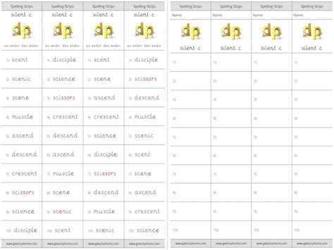 silent c phonics worksheets and games - Galactic Phonics