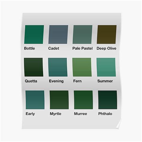 "Shades of green" Poster for Sale by mildstorm | Redbubble