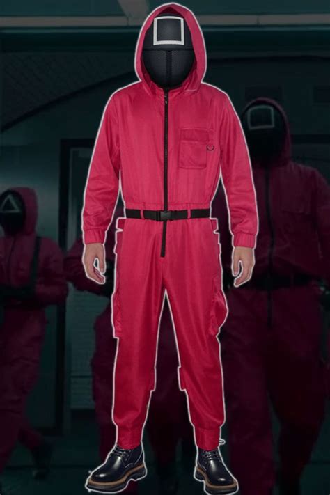 Hallowcos Squid Game Soldier Red Jumpsuit Cosplay Costume (No mask ...