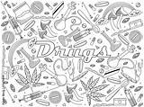 Pills Coloring Page sketch template