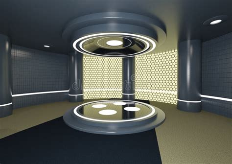 3D Rendering Teleporter Room Stock Illustration - Illustration of energy, circle: 313532731