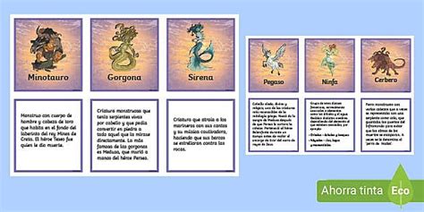 Tarjetas de emparejar: Criaturas de la mitología griega