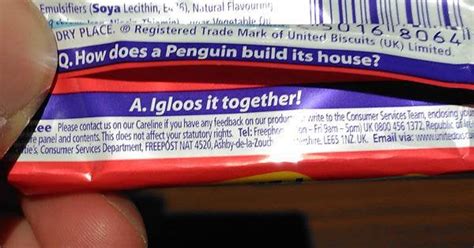 Probably the best ever penguin biscuit joke. : r/mildlyinteresting