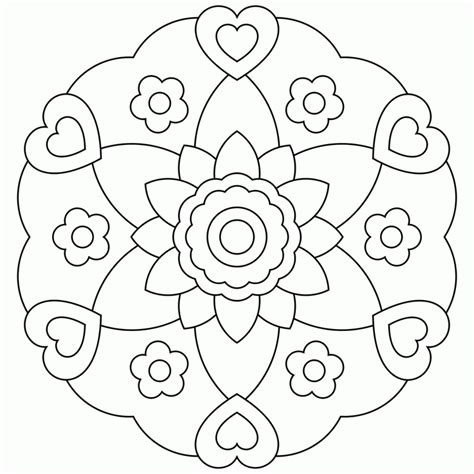 easy mandala coloring pages - Clip Art Library