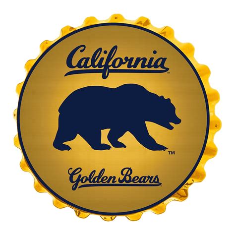 Gold Cal Bears Mascot Bottle Cap Wall Sign