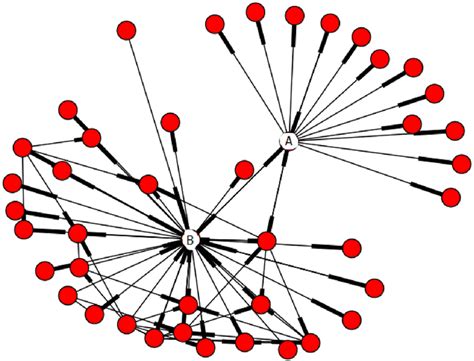 Example of a social relationship graph between two users. The message ...