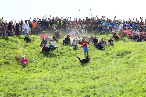 Winner of Cheese Rolling Contest Crosses Finish Line Unconscious