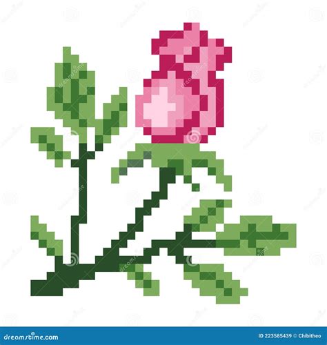 Rose Pixel Heart On Pink Background Cartoon Vector | CartoonDealer.com #86134617