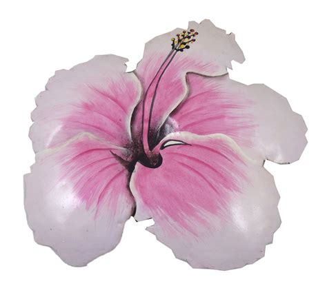 Pink Tropical Hibiscus Flower Haitian Metal Wall Art - Mary B ...