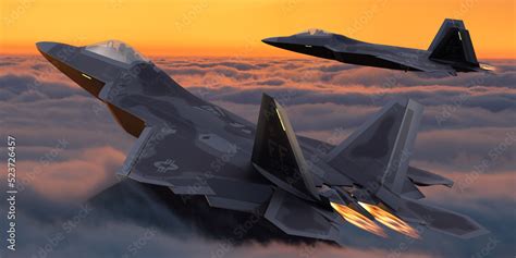 Lockheed Martin F-22 Raptor in flight Stock Photo | Adobe Stock