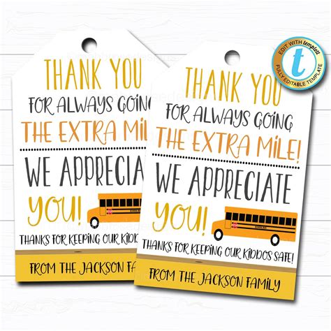 Bus Driver Appreciation Card Template - Printable Word Searches