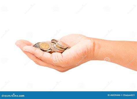 Hand Holding Coins Stock Photo - Image: 46039446