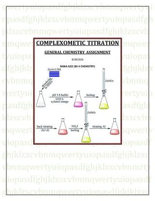 complexometric titration, general chemistry assignment | PDF