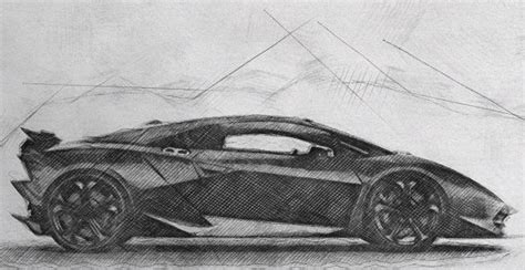 Lamborghini Sesto Elemento side view sketch | Lamborghini sesto ...