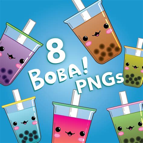 Kawaii Boba Tea Clip Art Bubble Tea Clipart Digital Graphic Coffee Milktea Cartoon Smoothie PNG ...