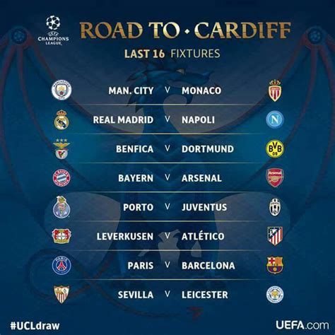 Bayern vs Arsenal, Leicester vs Sevilla (UEFA champions league last 16 ...