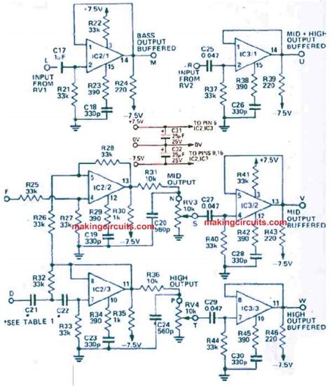 3 Way Active Crossover Circuit Diagram