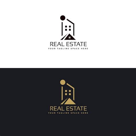 Premium Vector | Logo design for real estate black and white background