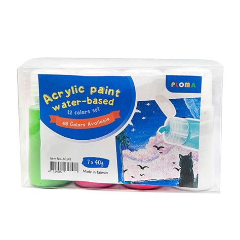 12 Color Water Based Acrylic Paint Set | PLOMA