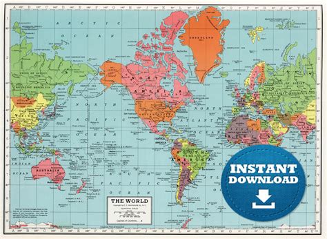 Large Printable World Map